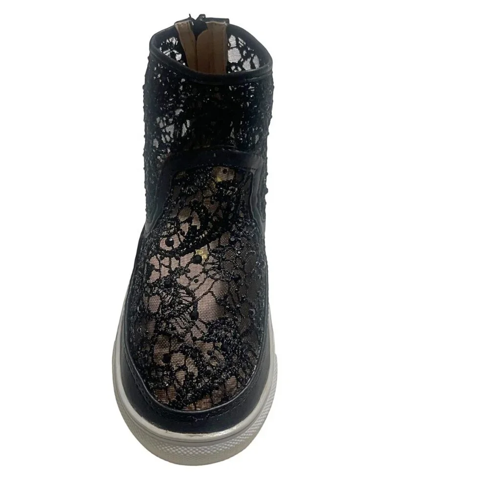 Chase & Chloe Big Kid Girls' Full Lace Mesh Party Ankle High Top Dress Boots